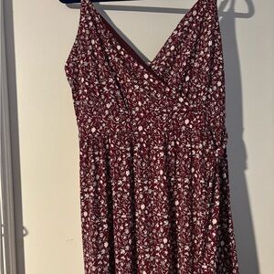 Kaileigh Maxi Spagetti Strap Burgundy Floral Dress